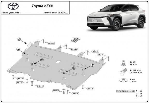 Protetor de Carter de alumínio Toyota BZ4X