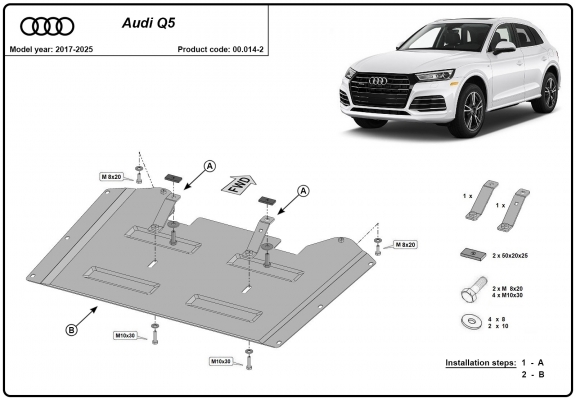Protetor de caso de transferência de aço Audi Q5