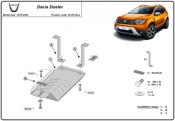 Protetor diferencial de alumínio Dacia Duster 4x4