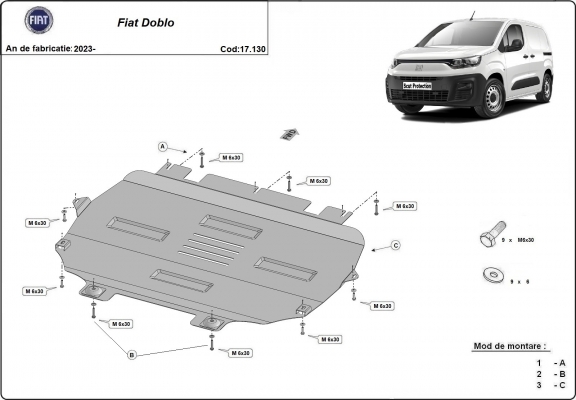Protetor de Carter de aço Fiat Doblo