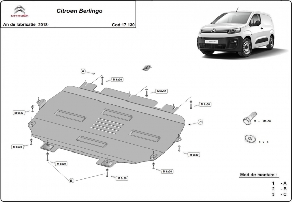Protetor de Carter de aço Citroen Berlingo