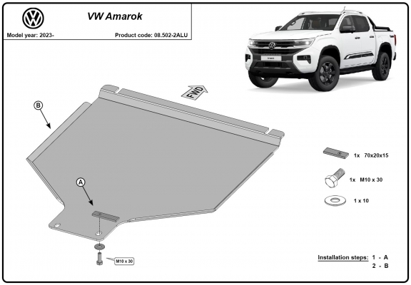 Protetor de caixa de velocidades de alumínio Volkswagen Amarok