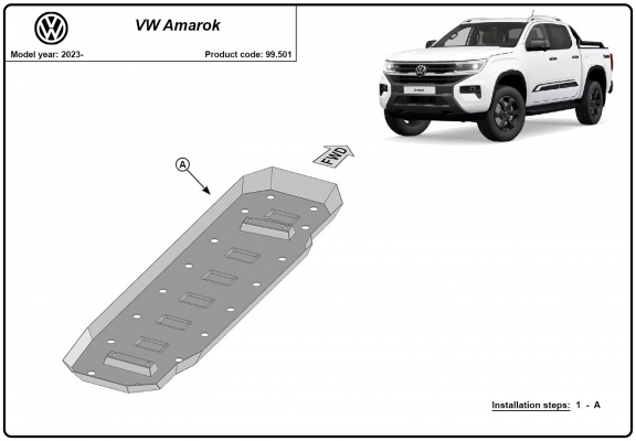 Protetor de aço para o tanque de combustível Volkswagen Amarok 2 