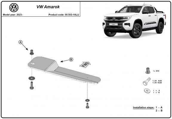 Protetor para o filtro de combustível Volkswagen Amarok - Alumínio 