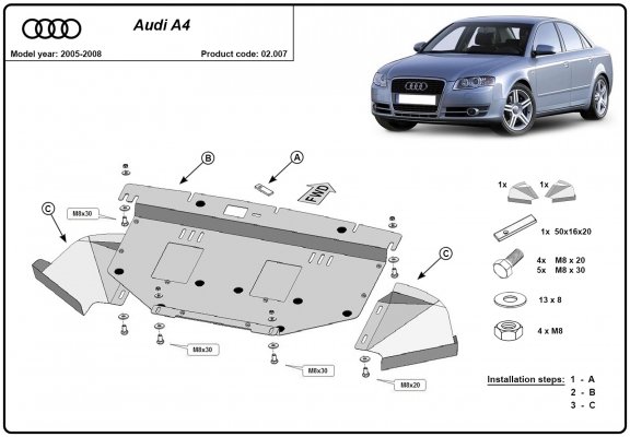 Protetor de Carter de aço Audi A4 B7