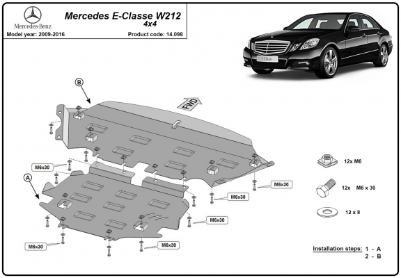 Protetor de Carter de aço Mercedes E-Classe W212 - 4x4