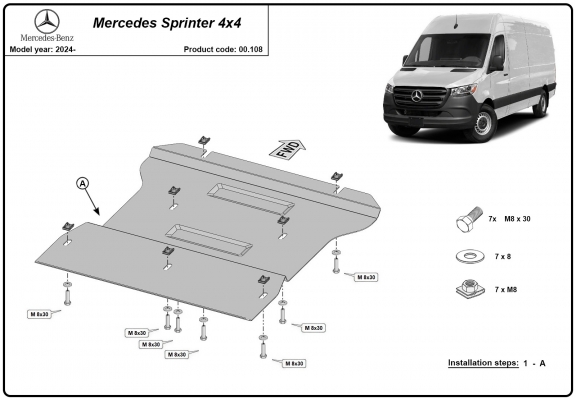  Protetor de caixa de velocidades de aço Sprinter 4x4